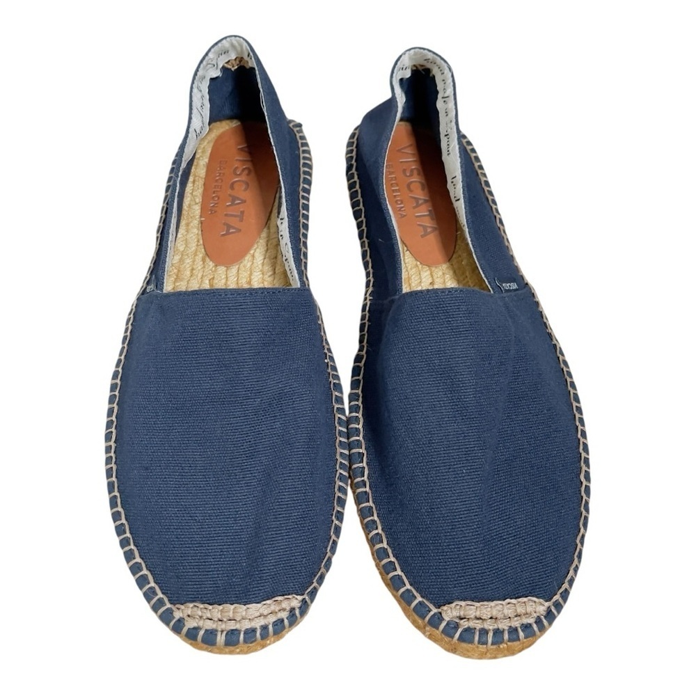 Viscata Barcelona Canvas Espadrille Flats Navy | Size 11 | Handcrafted in Spain